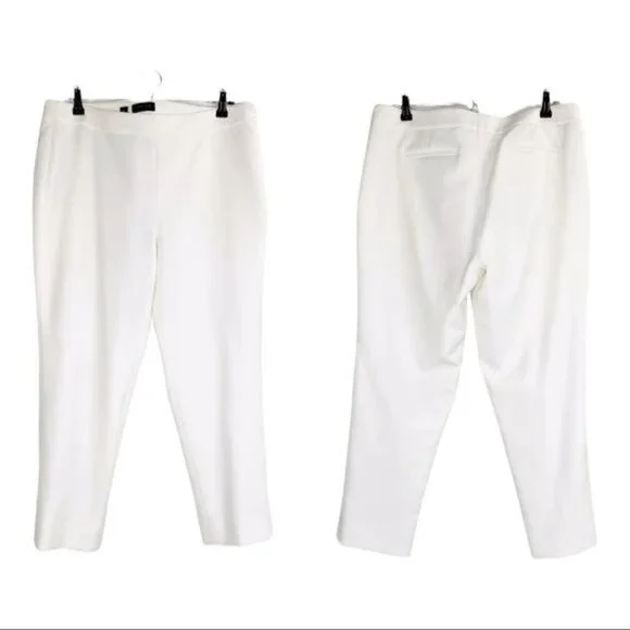 Carlisle Collection Karen Straight Leg Ankle Fully Lined Womens Pants White 12 - Picture 2 of 9